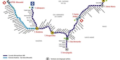 Karta коредоре metropolitano Abd
