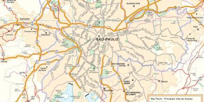 Karta cesta Sao Paulo
