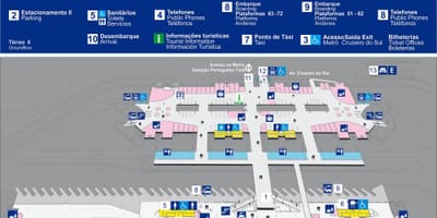 Karta autobusnog terminala Tietê - gornji kat