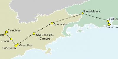 Karta velike brzine vlakova Sao Paulo