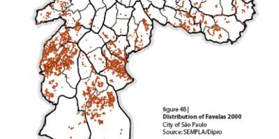 Karta Sao Paulo фавелами